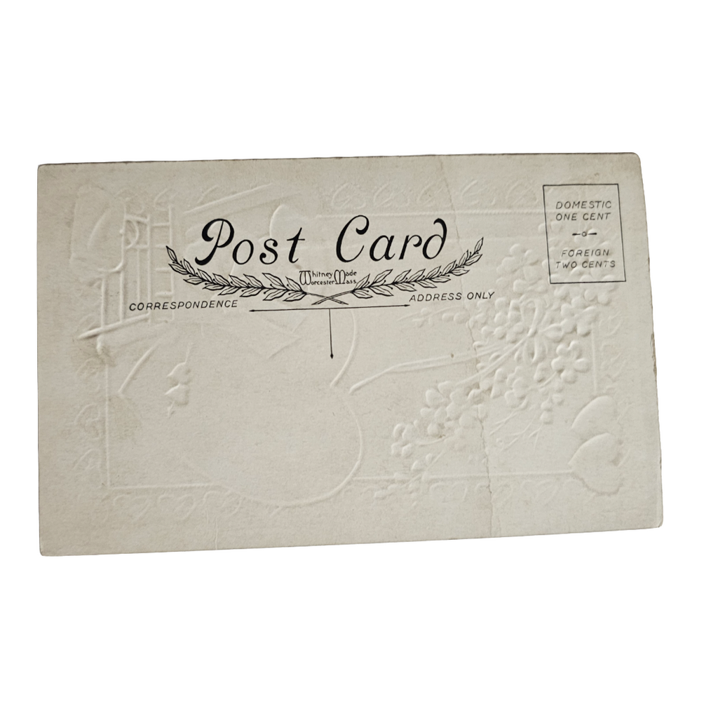 Valentine Postcard Boy Reading Newspaper Love's Announcement Whitney Pub.