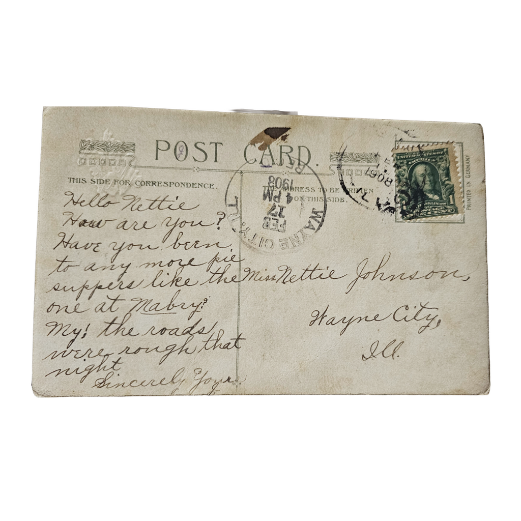 Silk Valentine Postcard John Winsch Pub Shepard Woman Forget Me Nots