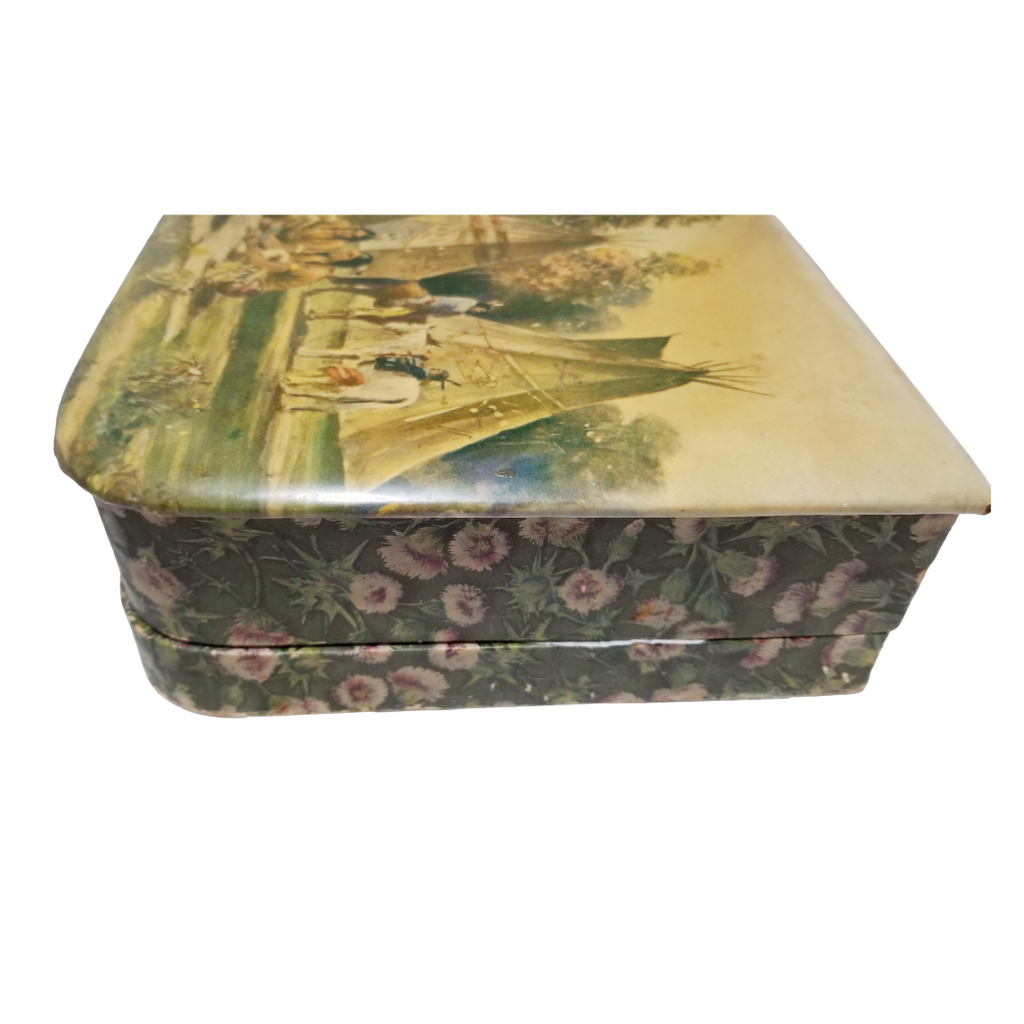 Vintage Celluloid Manicure Set in Box with Native American Scene