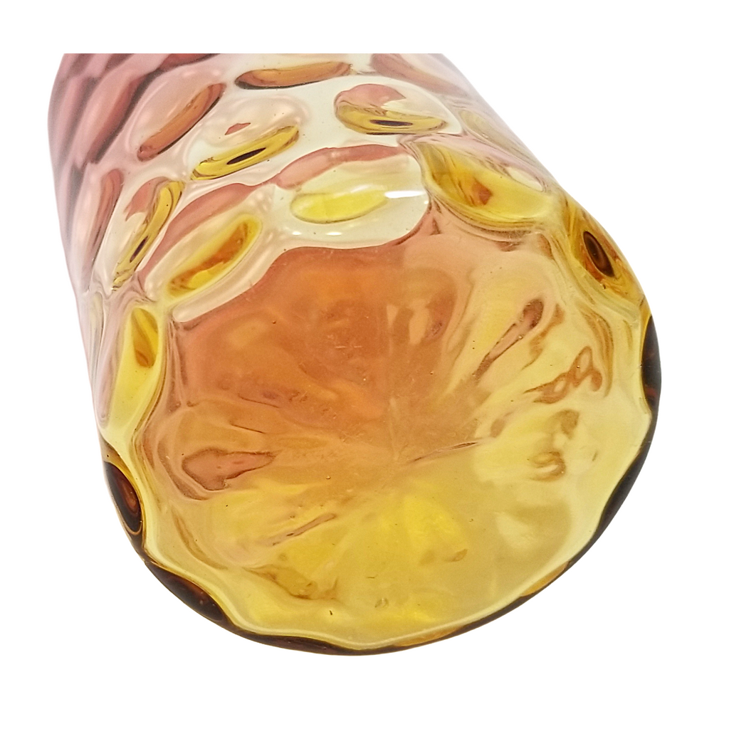 Amberina Glass Tumbler, Inverted Thumbprint Dot Optic Pattern, New England Glass Co 1800s