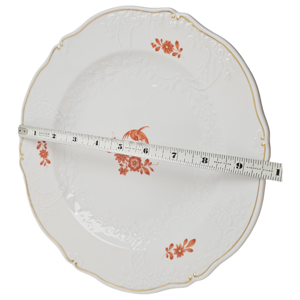 WWII Era Meissen German Porcelain Luncheon or Dinner Plate Red Pheasant Pattern