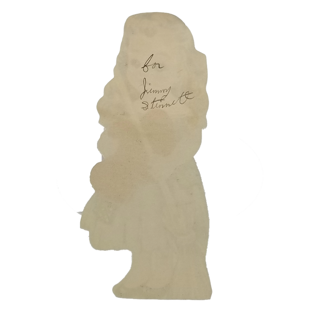 Die Cut Valentine Card Poor Cinderella Holding Broom & Heart 1940s