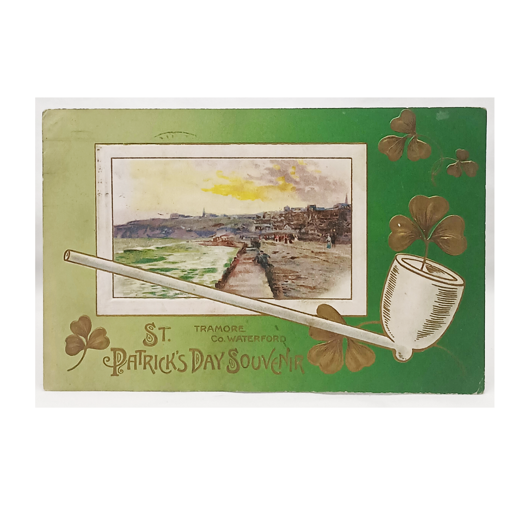 Saint Patrick's Day Postcard Winsch White Pipe Tramore Waterford Ireland