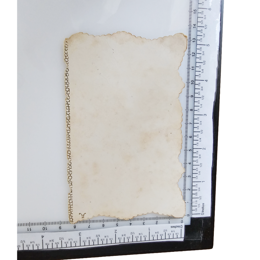 1800s Embossed Paper Die Cut Valentine Card Girl in Winter Bonnet