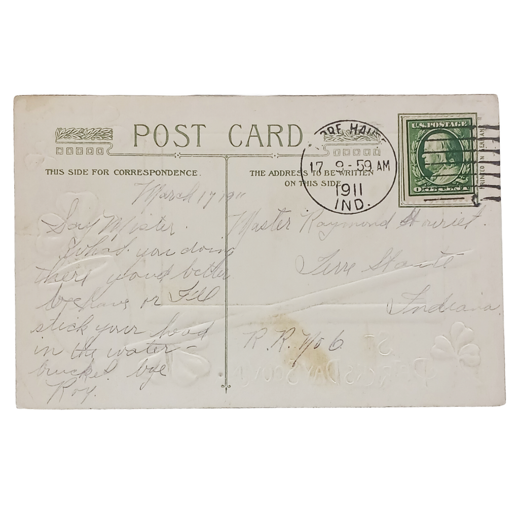 Saint Patrick's Day Postcard Winsch White Pipe Tramore Waterford Ireland