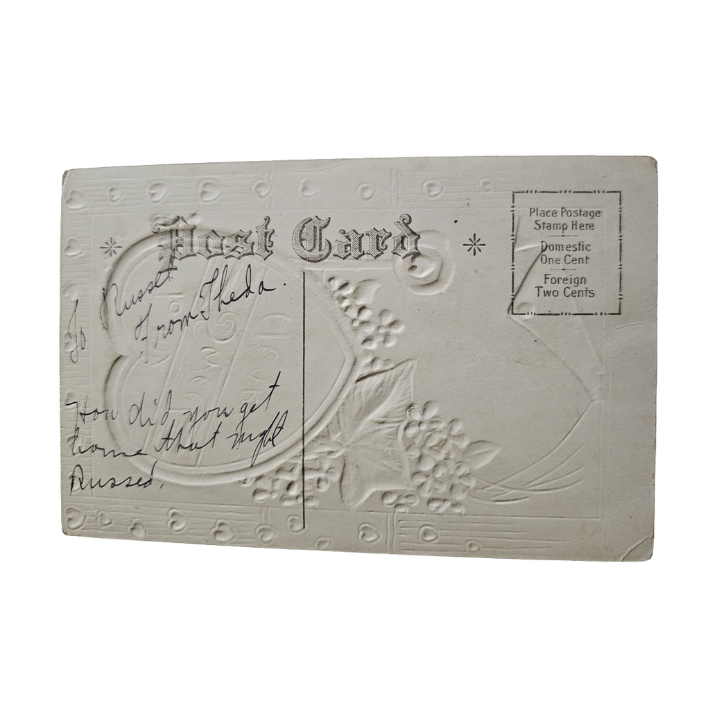 Embossed Antique Valentine Postcard To My Sweet Heart Gold Highlights