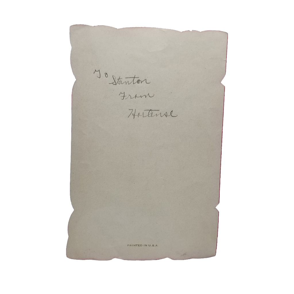 Die Cut 1930s Valentine Card Children on Swing Hearts & Lace