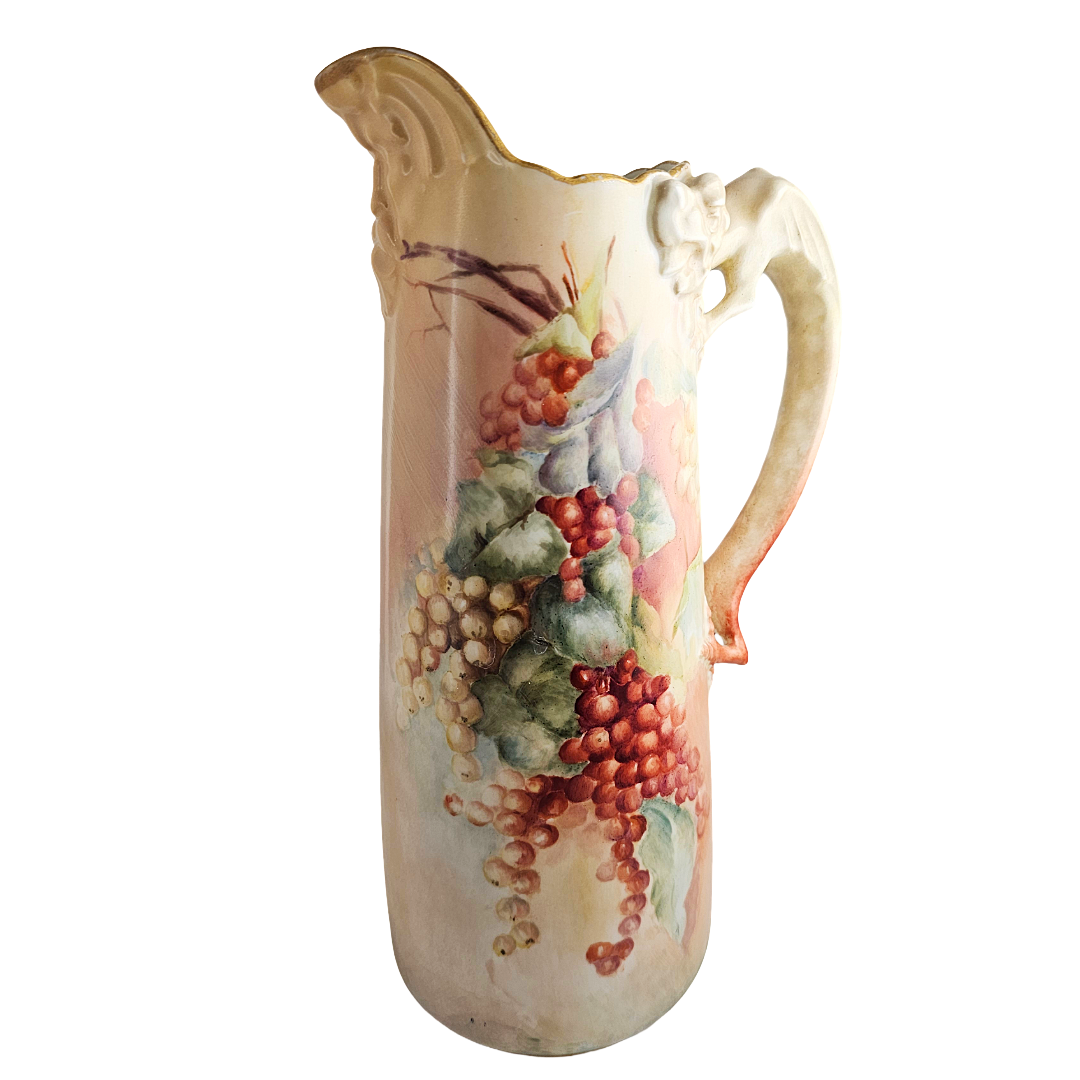 Dessiner l’Antique Limoges Porcelain Dragon Handle Man of North Jean Pouyat Red