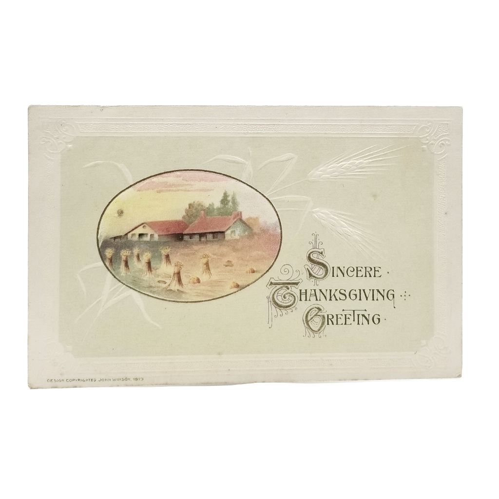 Thanksgiving Postcard Art Nouveau Style Homestead Winsch Pub