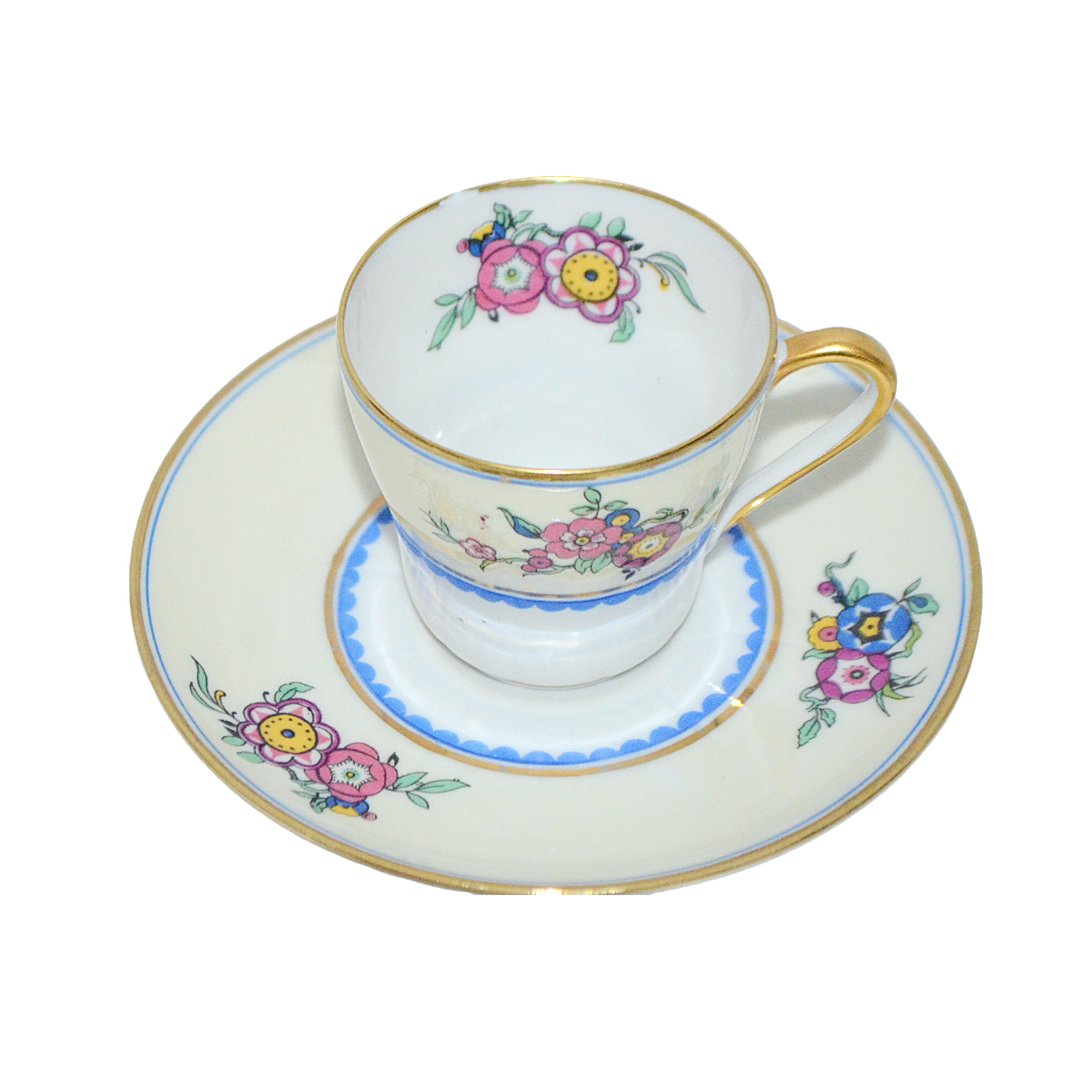 LIMOGES Porcelain Demitasse Cup Saucer Set C. Ahrenfeldt 18 Pc