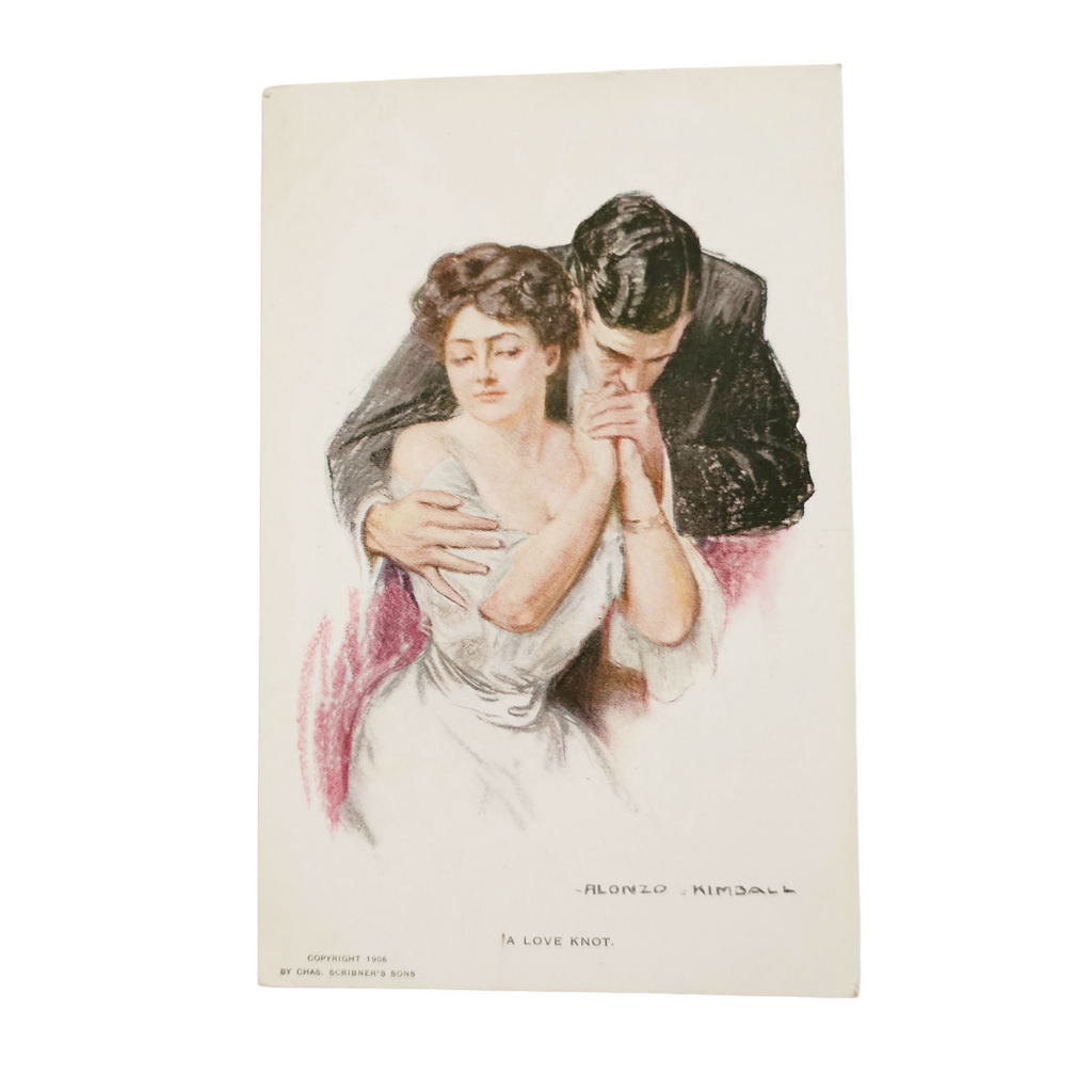 Earl Christy Postcard Romantic Couple Holding Hands Titled A Love Knot