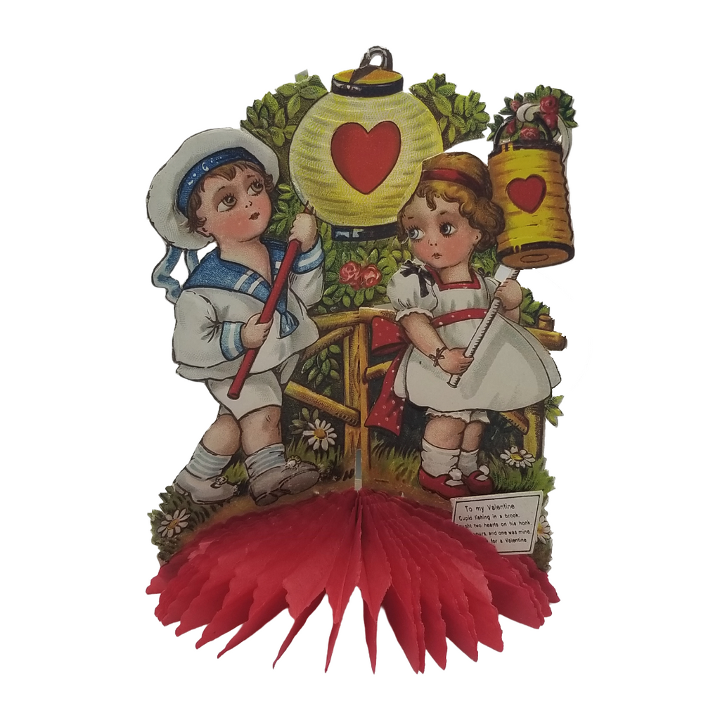 Honeycomb Die Cut 3D Valentine Card Chloe Preston Sailor Boy Japanese Lanterns