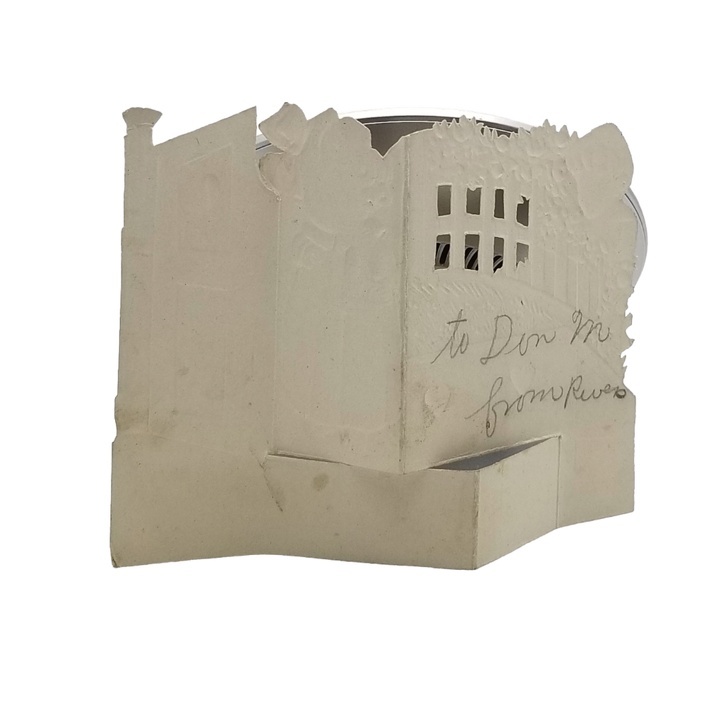 Vintage German Valentine Die Cut Card Fold Out Children Playing Hide & Seek