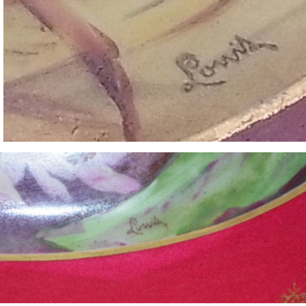 Antique Limoges 9 Piece Game Bird Service, Oval Platter with 8 Plates, Signed
