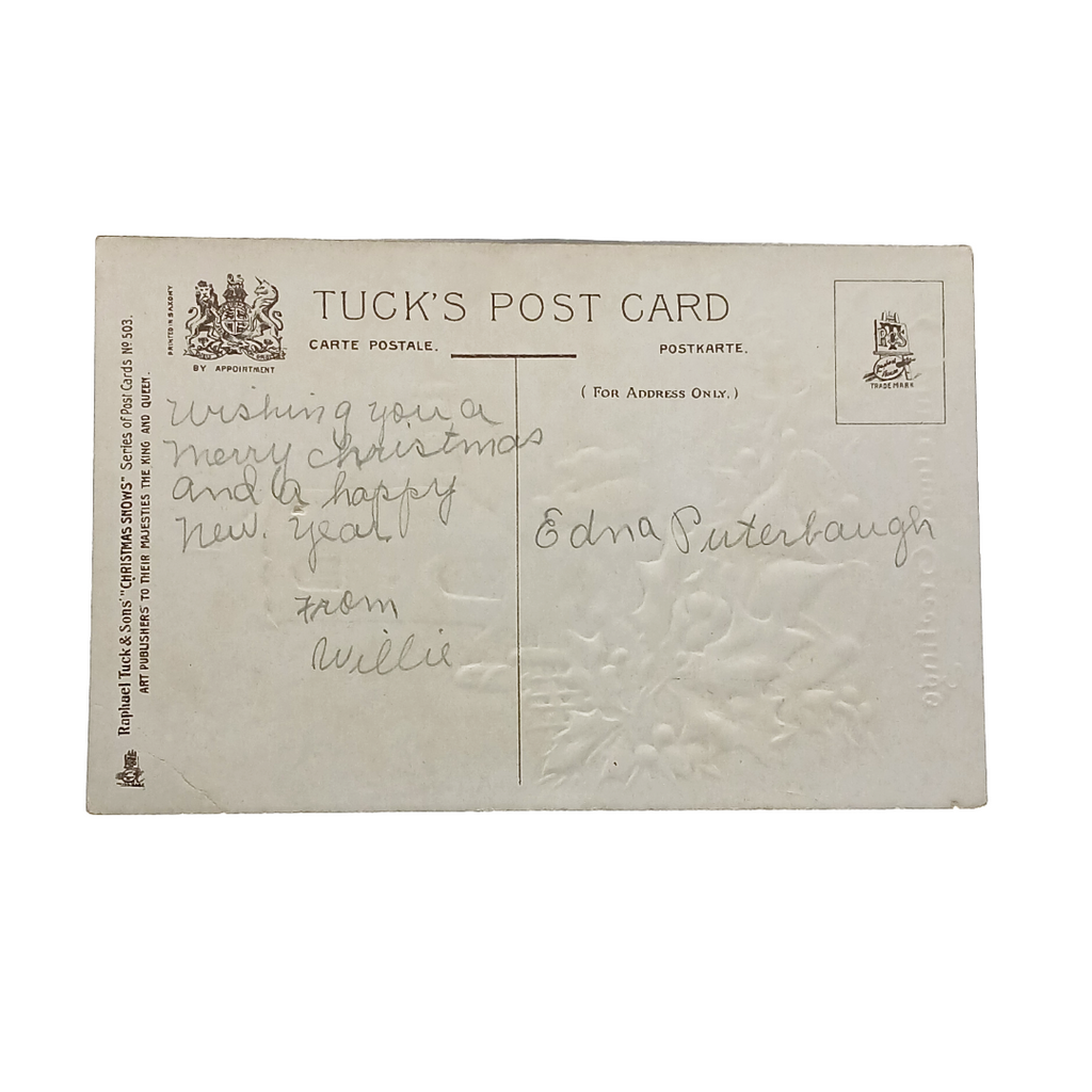 Christmas Postcard Tuck Publishing Snows Series 503 Castle Children in Snow