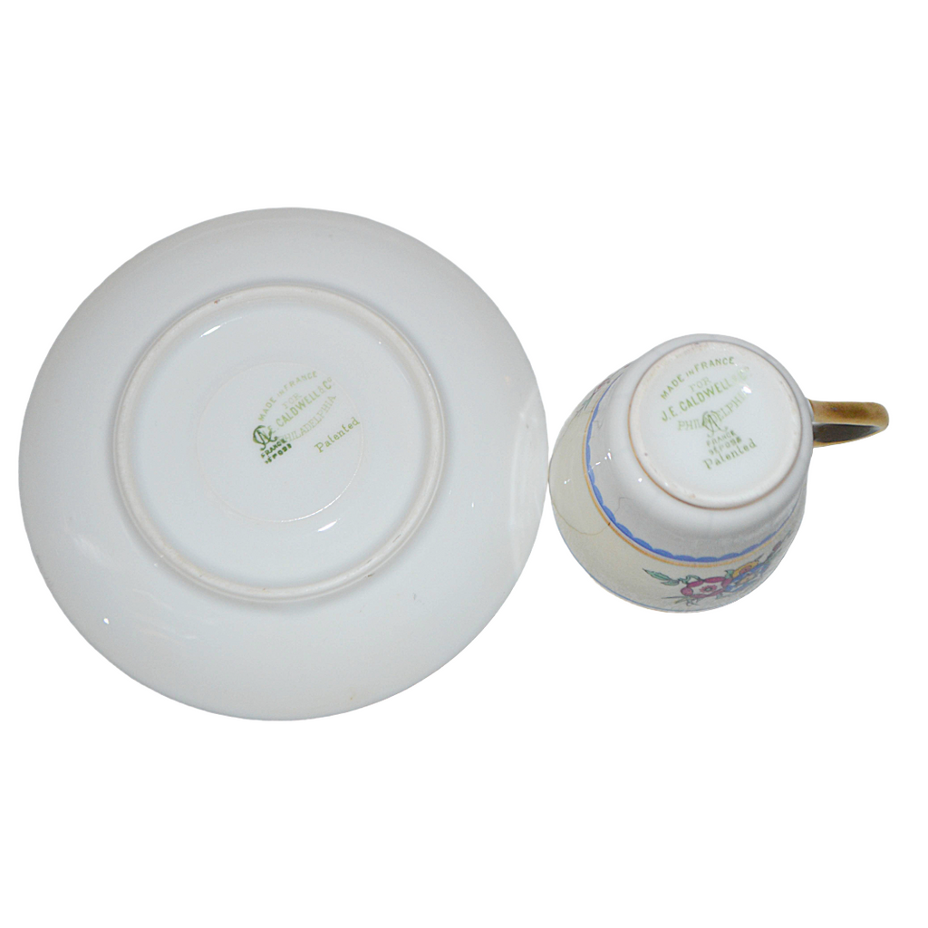 LIMOGES Porcelain Demitasse Cup Saucer Set C. Ahrenfeldt 18 Pc Teacup Service