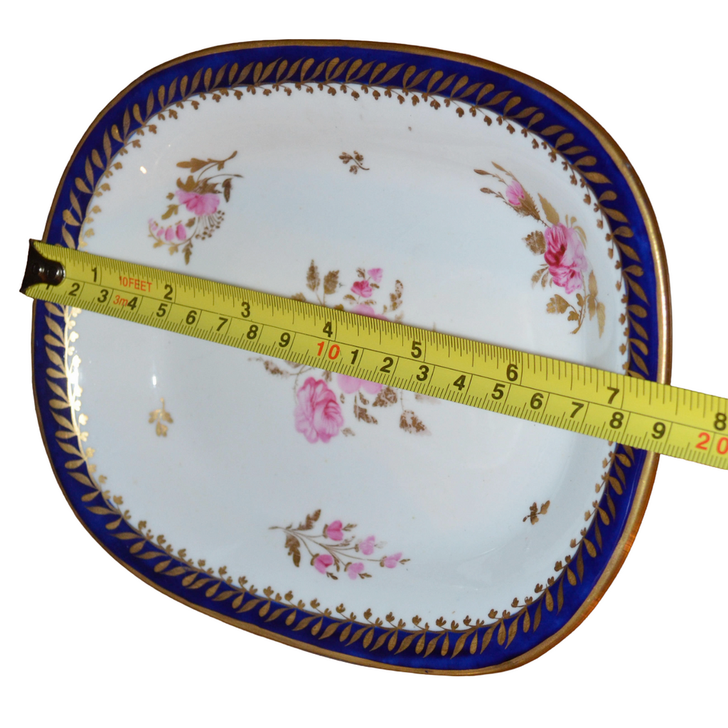 Georgian Period Coalport Hand Painted Cobalt Gold Floral Teapot Stand