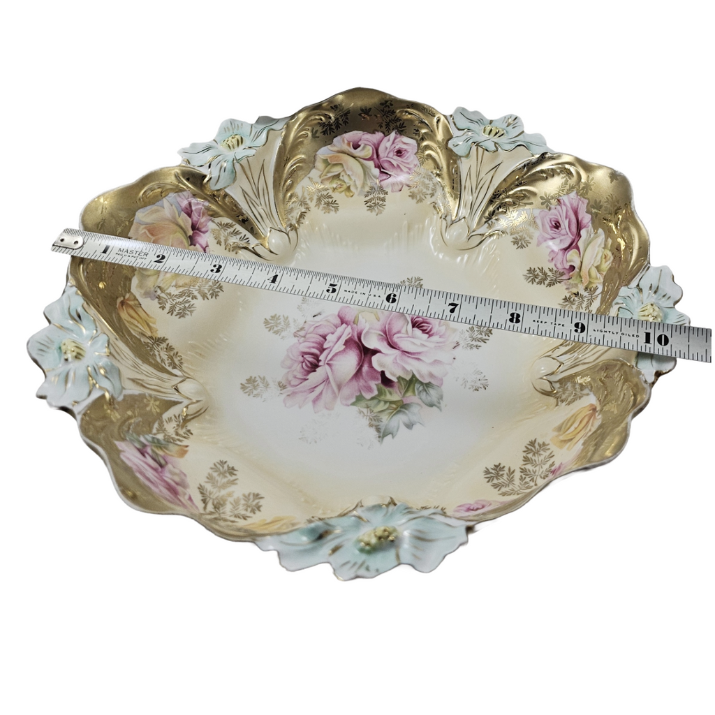 RS Prussia Porcelain Bowl Lily Mold 29 Pink Rose Decor