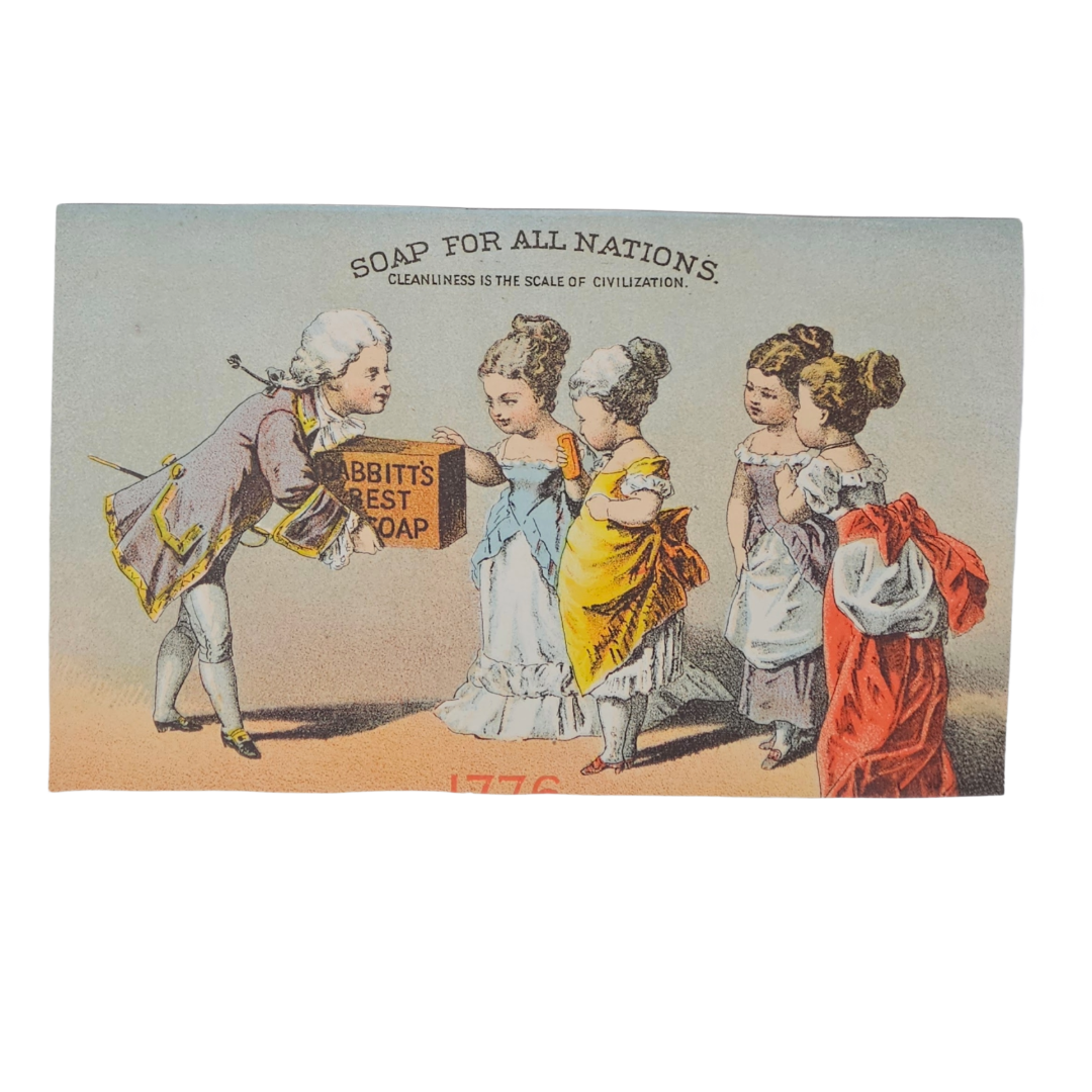 Advertising Trade Card Babbit's Soap Colonial Theme