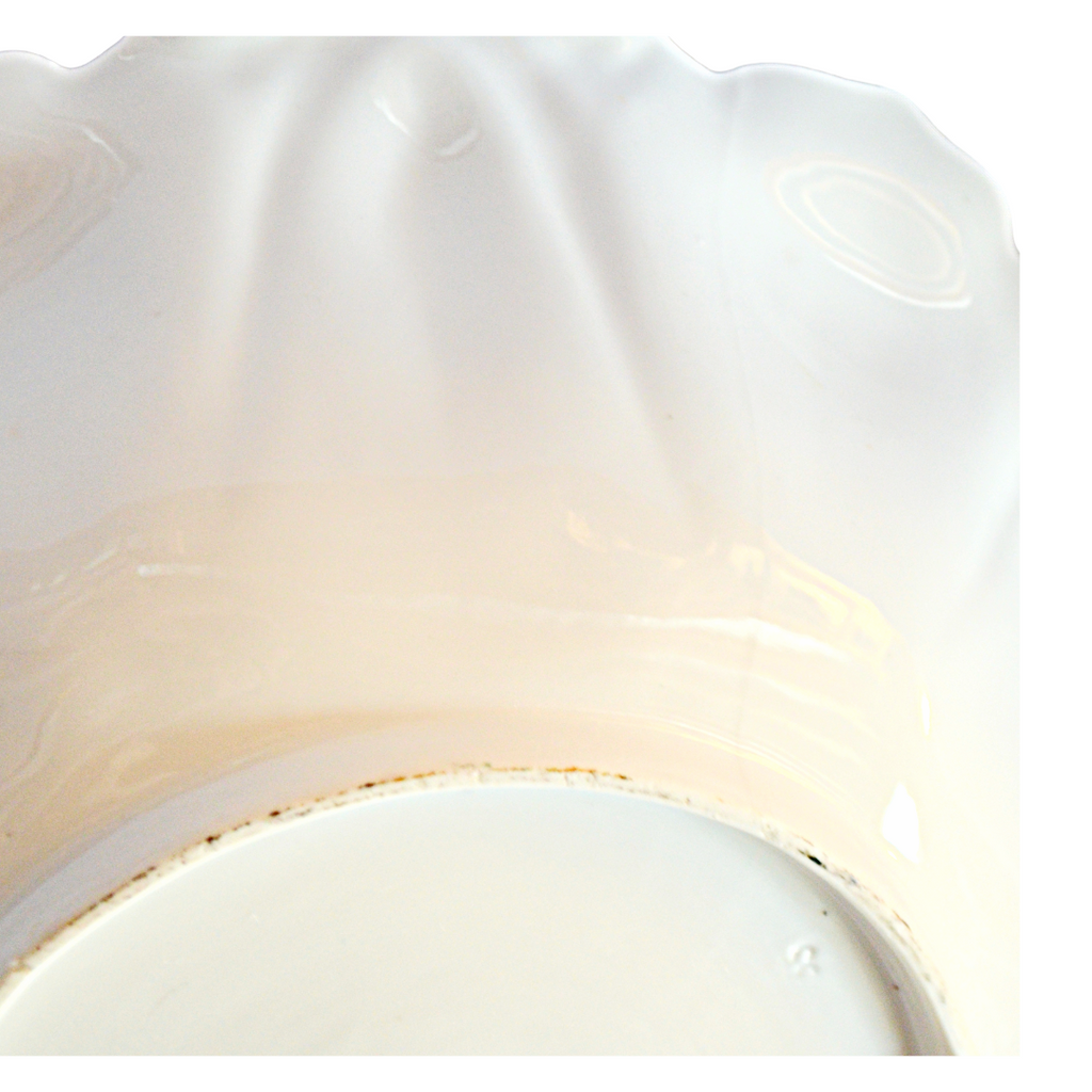 RS Prussia Porcelain Bowl Mold 96 Snowballs & Pink Roses Lilac Purple Flash