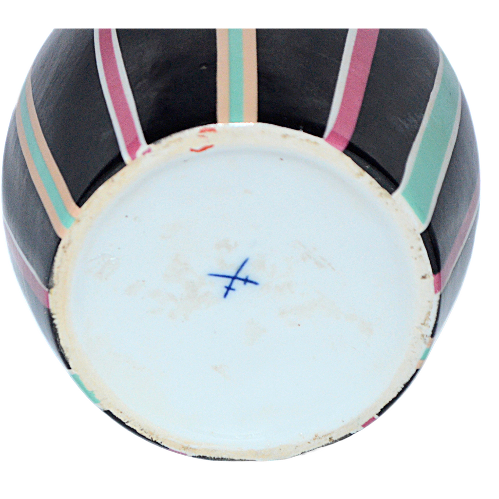 Robj French Art Deco Covered Jar Tobacco or Vanity Box Asian Lady w/ Fan