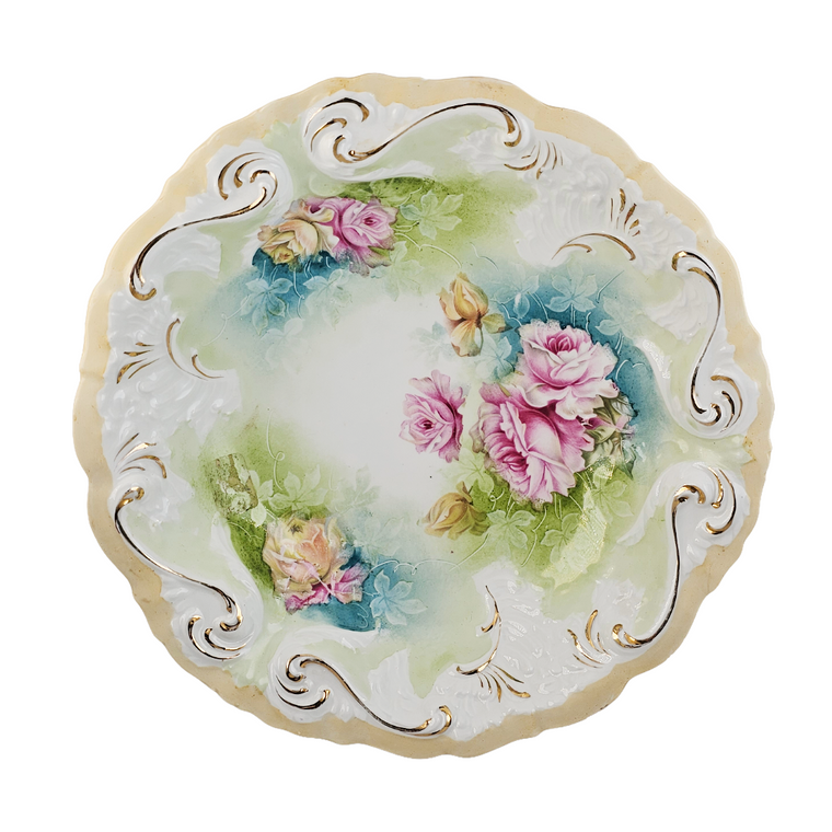 RS Prussia Porcelain Antique Bowl Mold 1 Pink Rose Decor