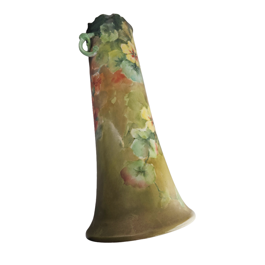 Monumental LIMOGES French Porcelain Hand Painted Floral Vase