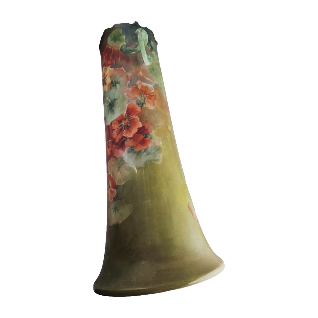 Monumental LIMOGES French Porcelain Hand Painted Floral Vase