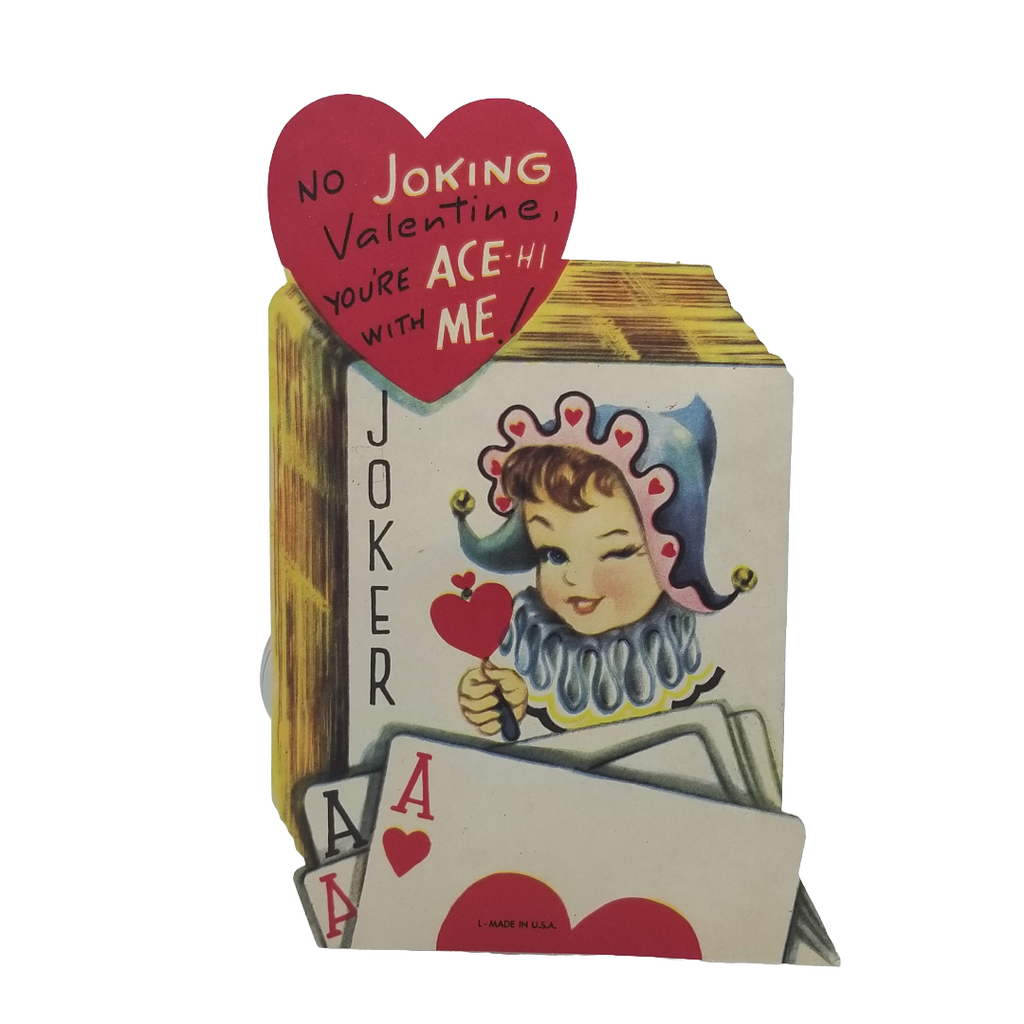 Vintage Valentine Die Cut Playing Cards Joker Your Aces