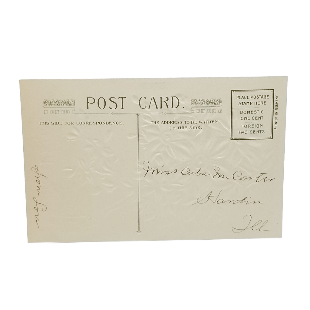 Easter Postcard John Winsch Bouquet of White Lilies & Blue Flowers
