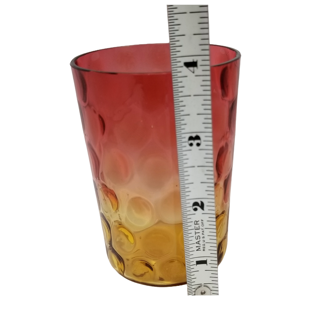 Amberina Glass Tumbler, Inverted Thumbprint Dot Optic Pattern, New England Glass Co 1800s