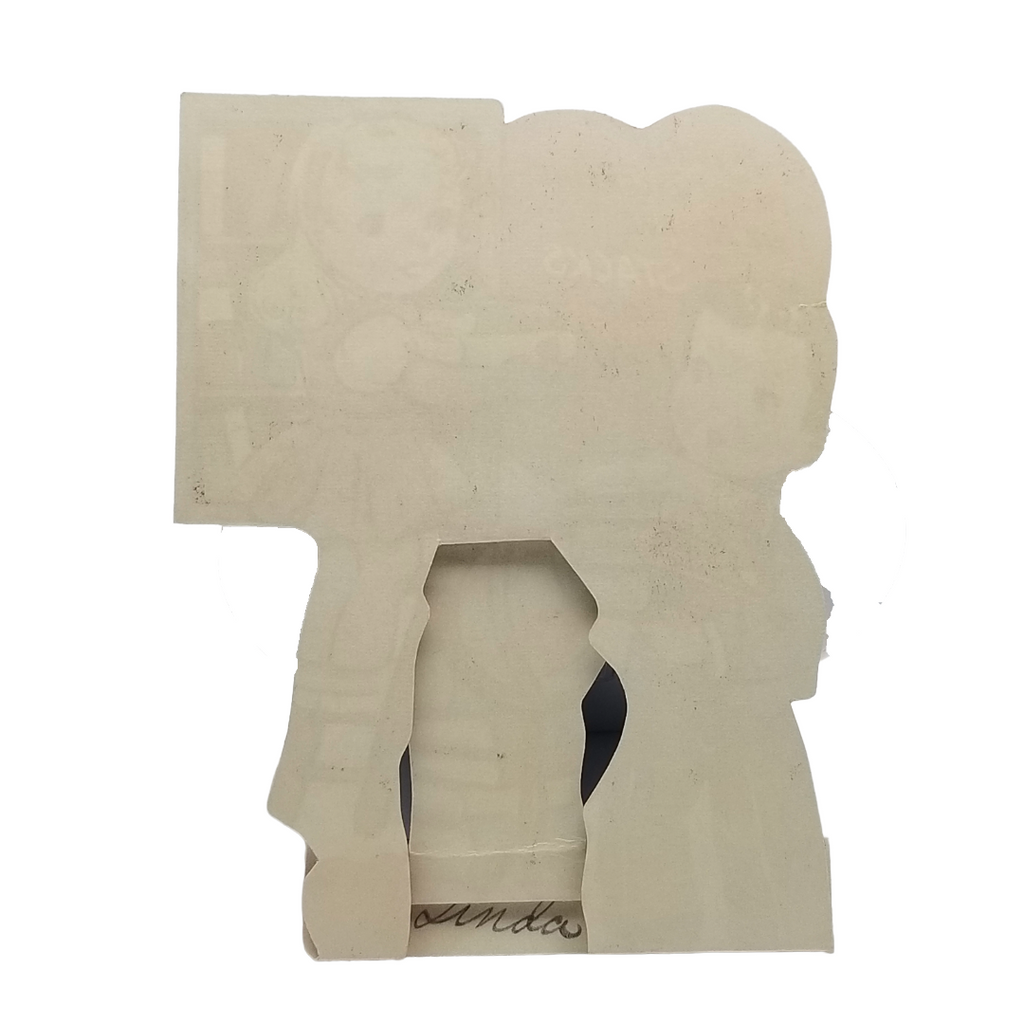 Vintage Valentine Die Cut Card Children Stacking Books