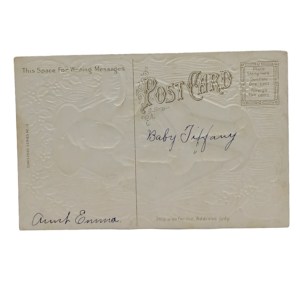 Christmas Postcard His Busy Day Santa Holding Pipe & Figgy Pudding