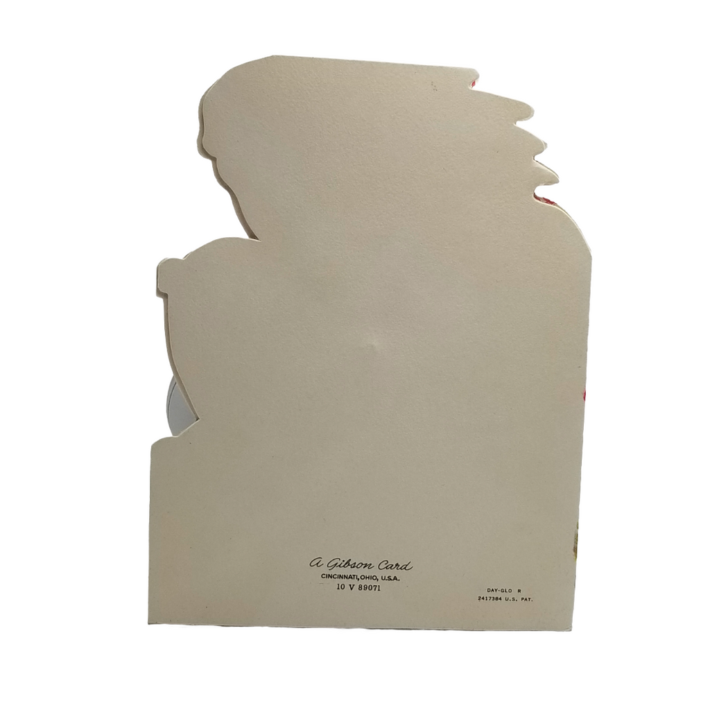 Gibson Vintage Die Cut Valentine's Card Native American Dressed Boy with Dog