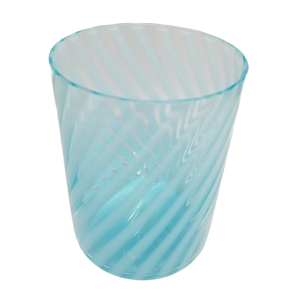 Antique Aqua Blue Opal Swirl Glass Tumbler, Jefferson Glass EAPG Pattern 181