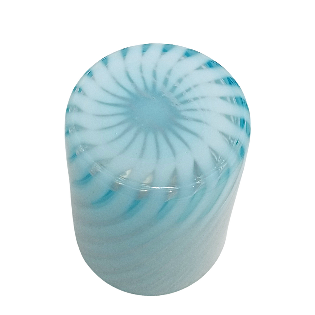 Antique Aqua Blue Opal Swirl Glass Tumbler, Jefferson Glass EAPG Pattern 181