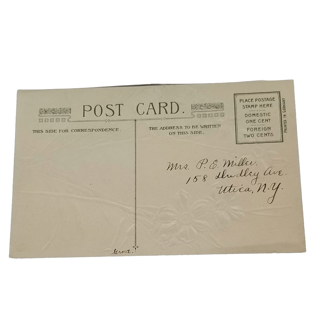 Easter Postcard John Winsch Yellow Flowers Surrounding House on Water Landscape