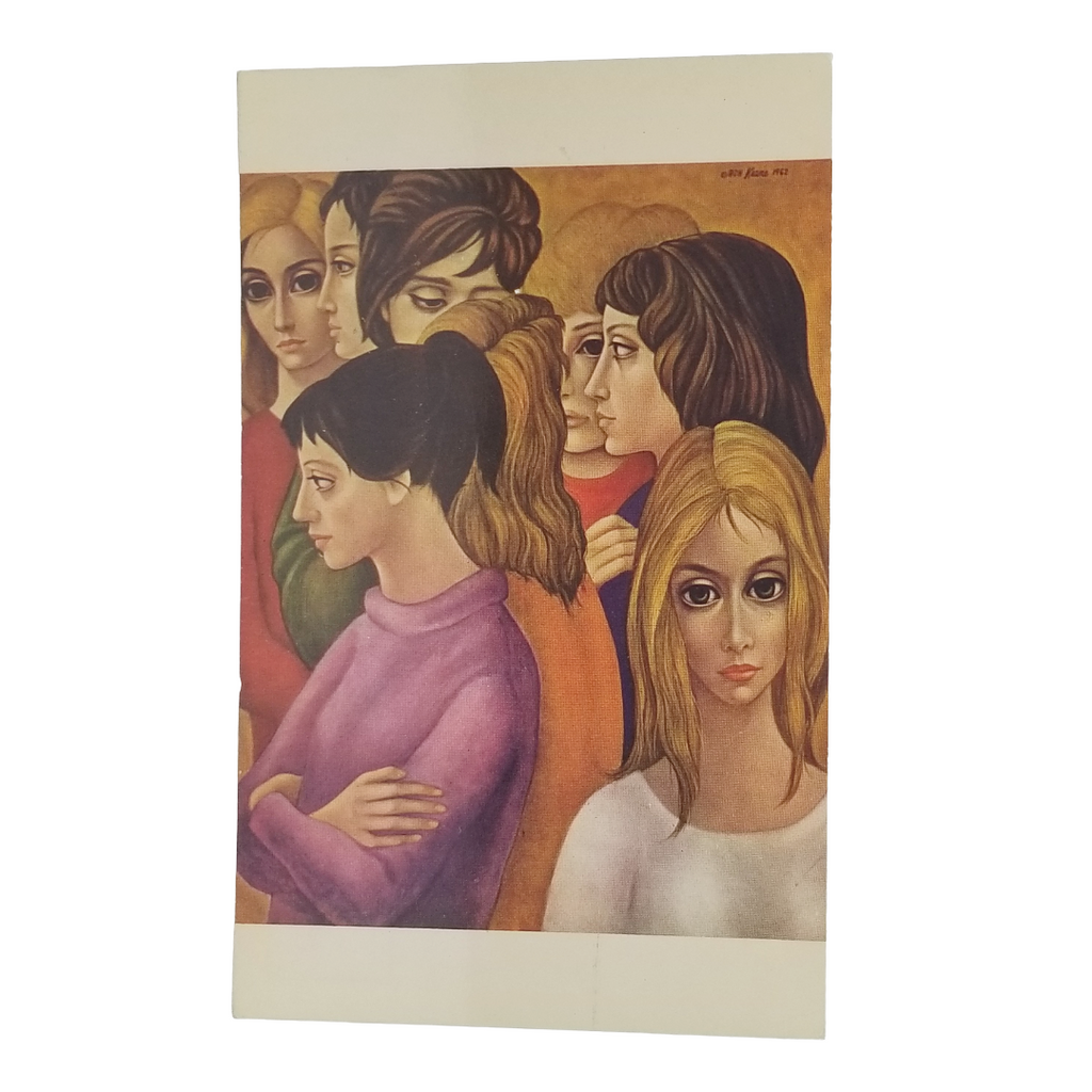 Margaret Keane Postcard Big Eyed Young Women "The Freshmen" 1960s