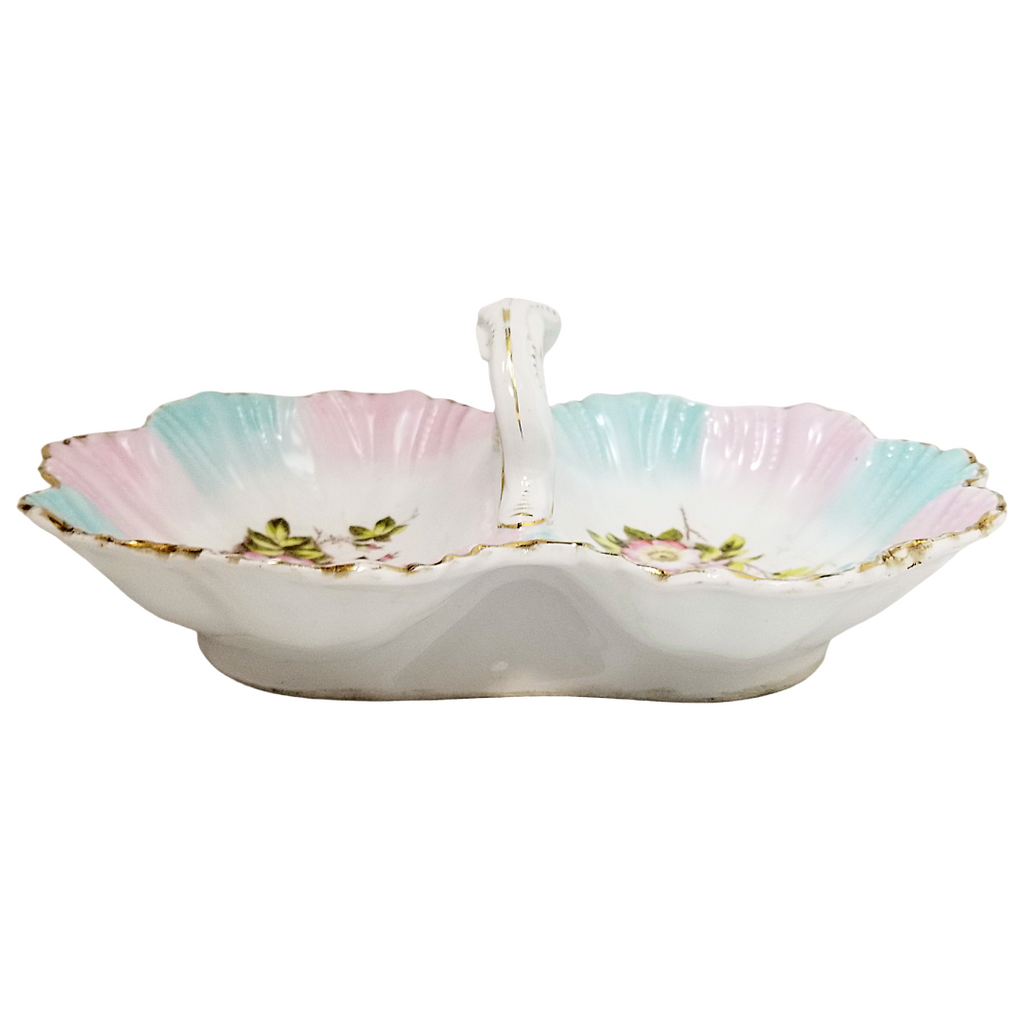 KPM Porcelain Double Sided Serving Dish Basket Style w/ Handle