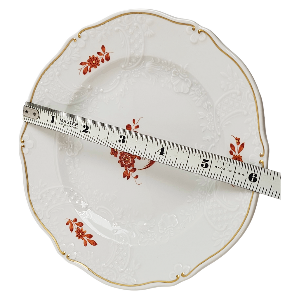 WWII Era Meissen German Porcelain Dessert Plate Red Pheasant Pattern