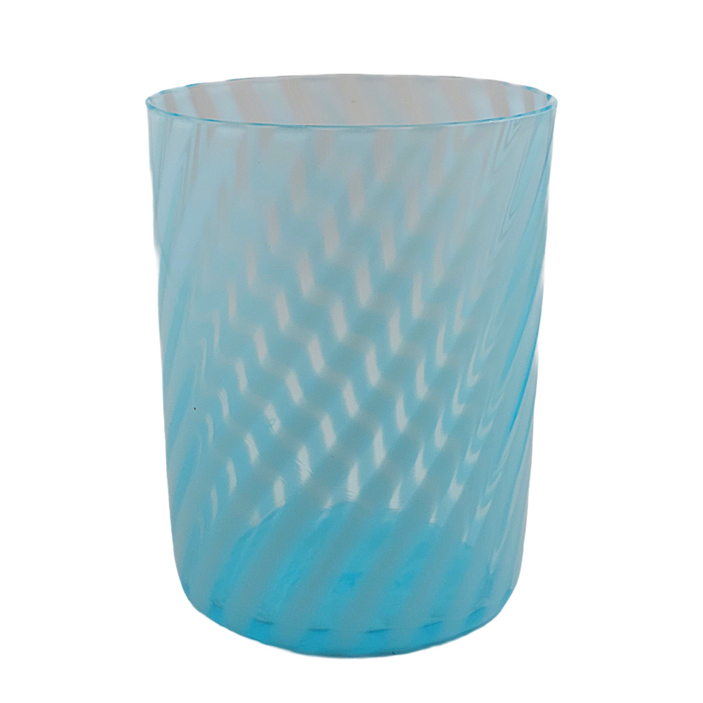 Antique Aqua Blue Opal Swirl Glass Tumbler, Jefferson Glass EAPG Pattern 181