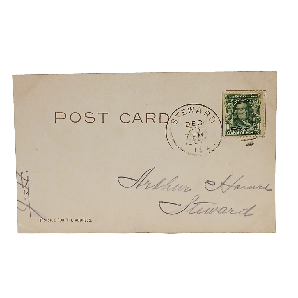 Early Santa Claus Christmas Postcard by McLoughlin Bros Artist Davis St Nick w/ Pipe