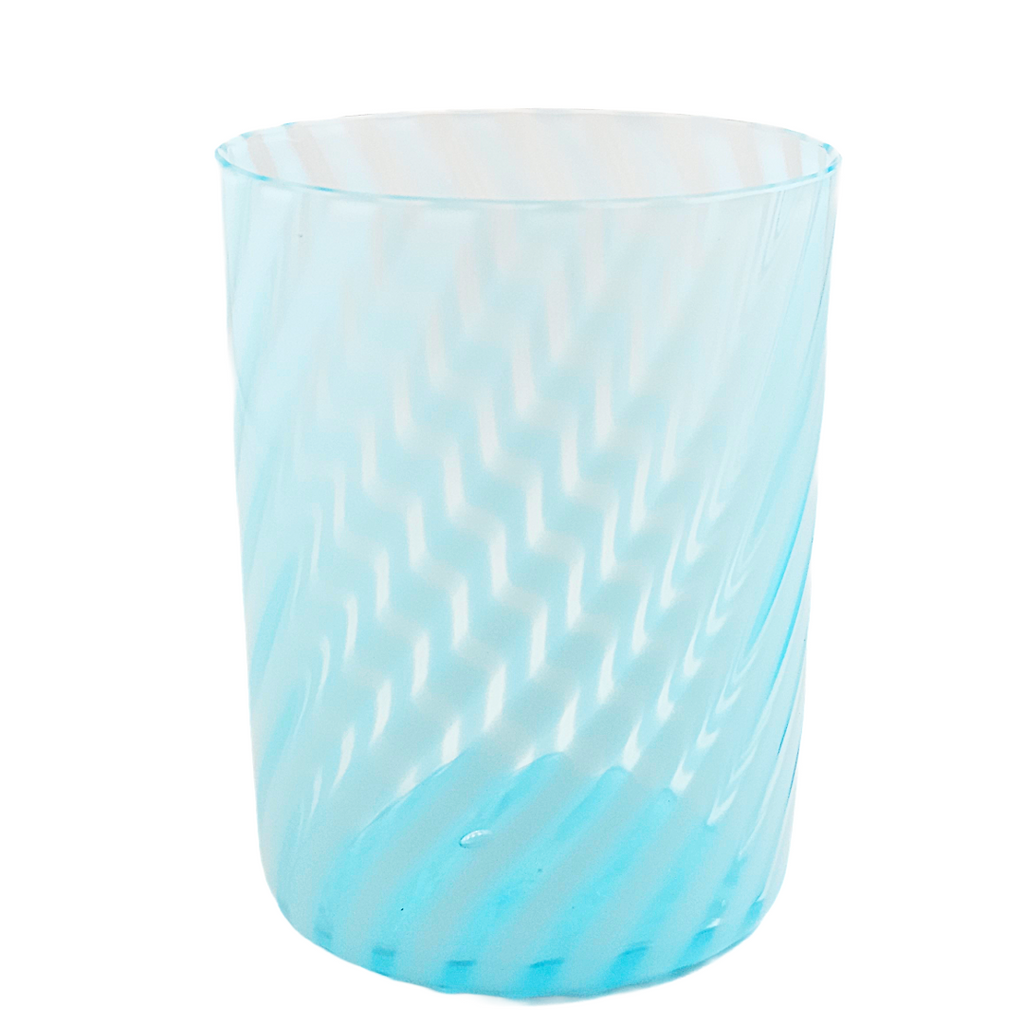 Antique Aqua Blue Opal Swirl Glass Tumbler, Jefferson Glass EAPG Pattern 181