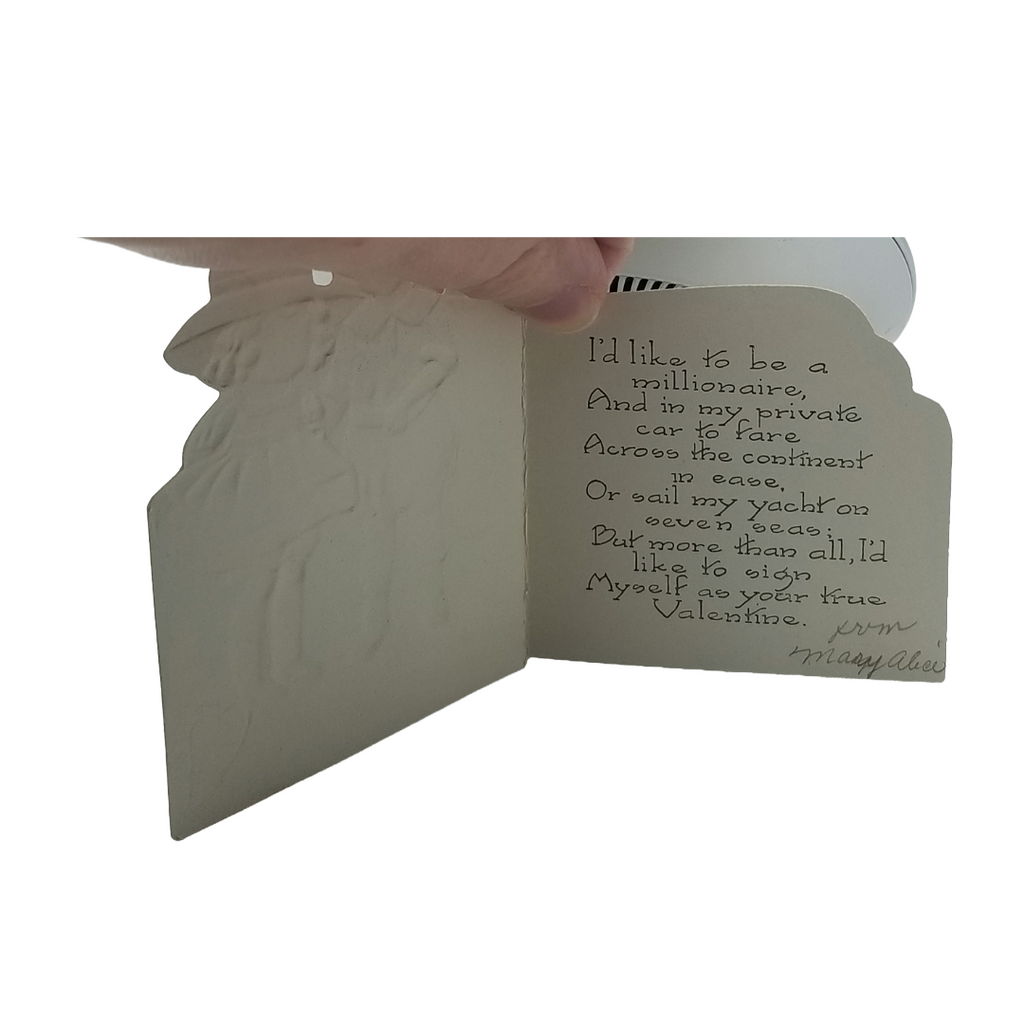 Die Cut Valentine Card Whitney Pub Children w/ Sailboat