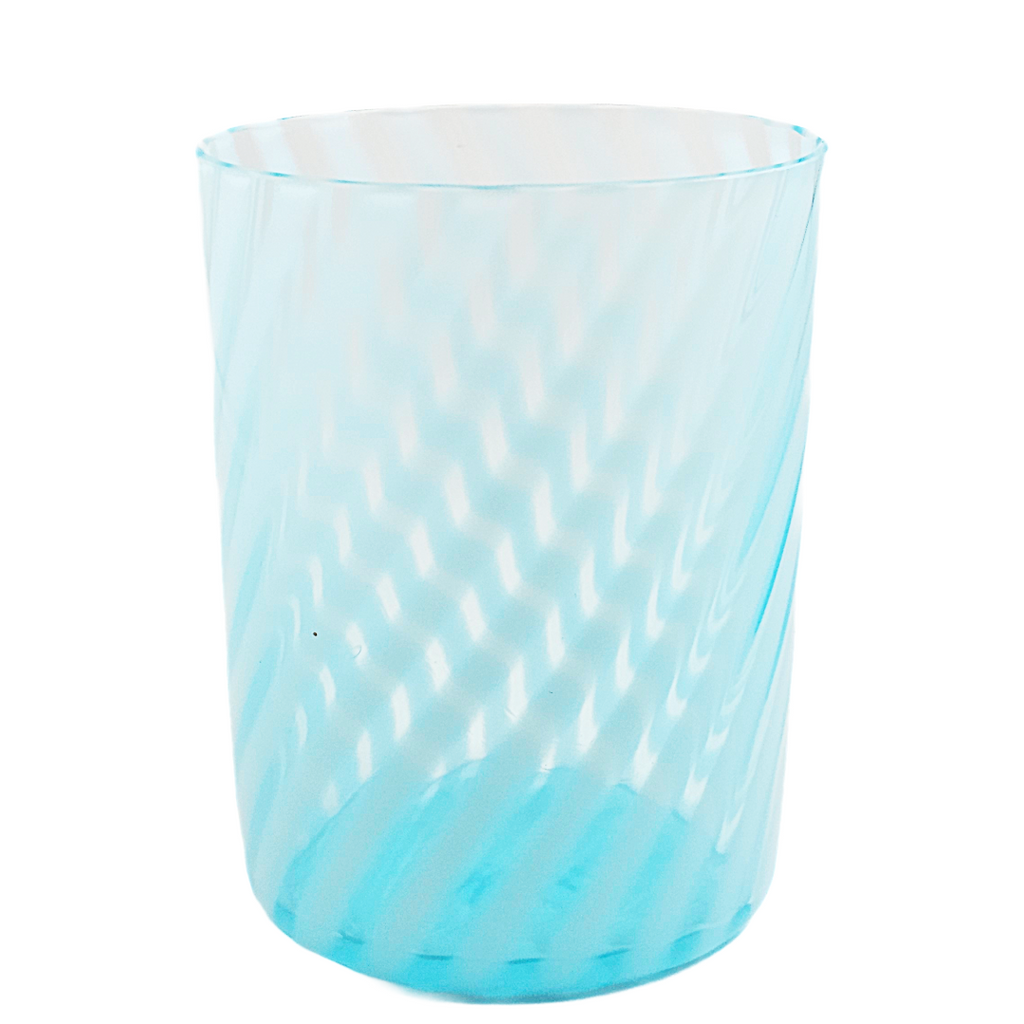 Antique Aqua Blue Opal Swirl Glass Tumbler, Jefferson Glass EAPG Pattern 181