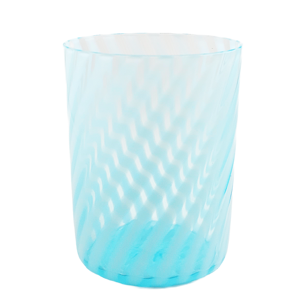 Antique Aqua Blue Opal Swirl Glass Tumbler, Jefferson Glass EAPG Pattern 181