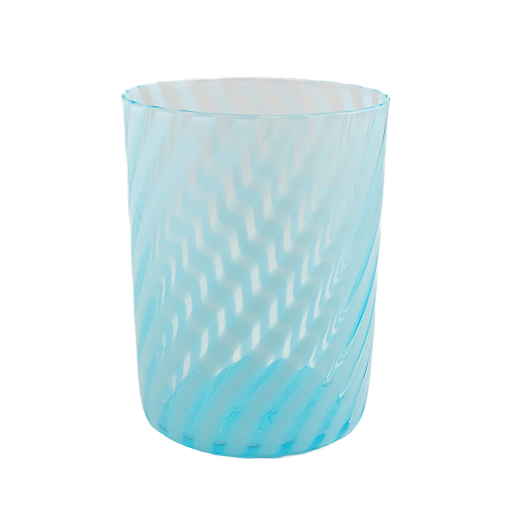 Antique Aqua Blue Opal Swirl Glass Tumbler, Jefferson Glass EAPG Pattern 181