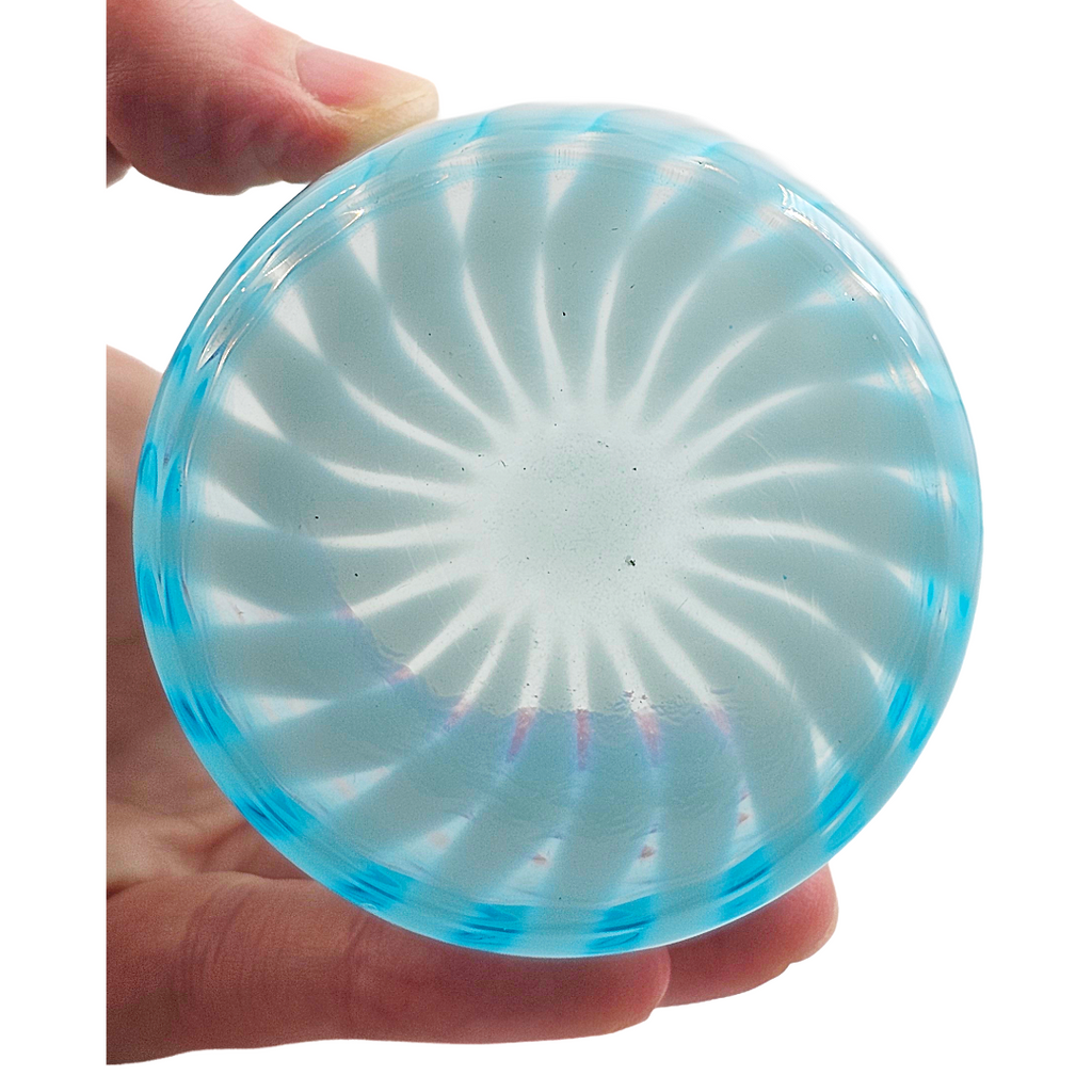 Antique Aqua Blue Opal Swirl Glass Tumbler, Jefferson Glass EAPG Pattern 181