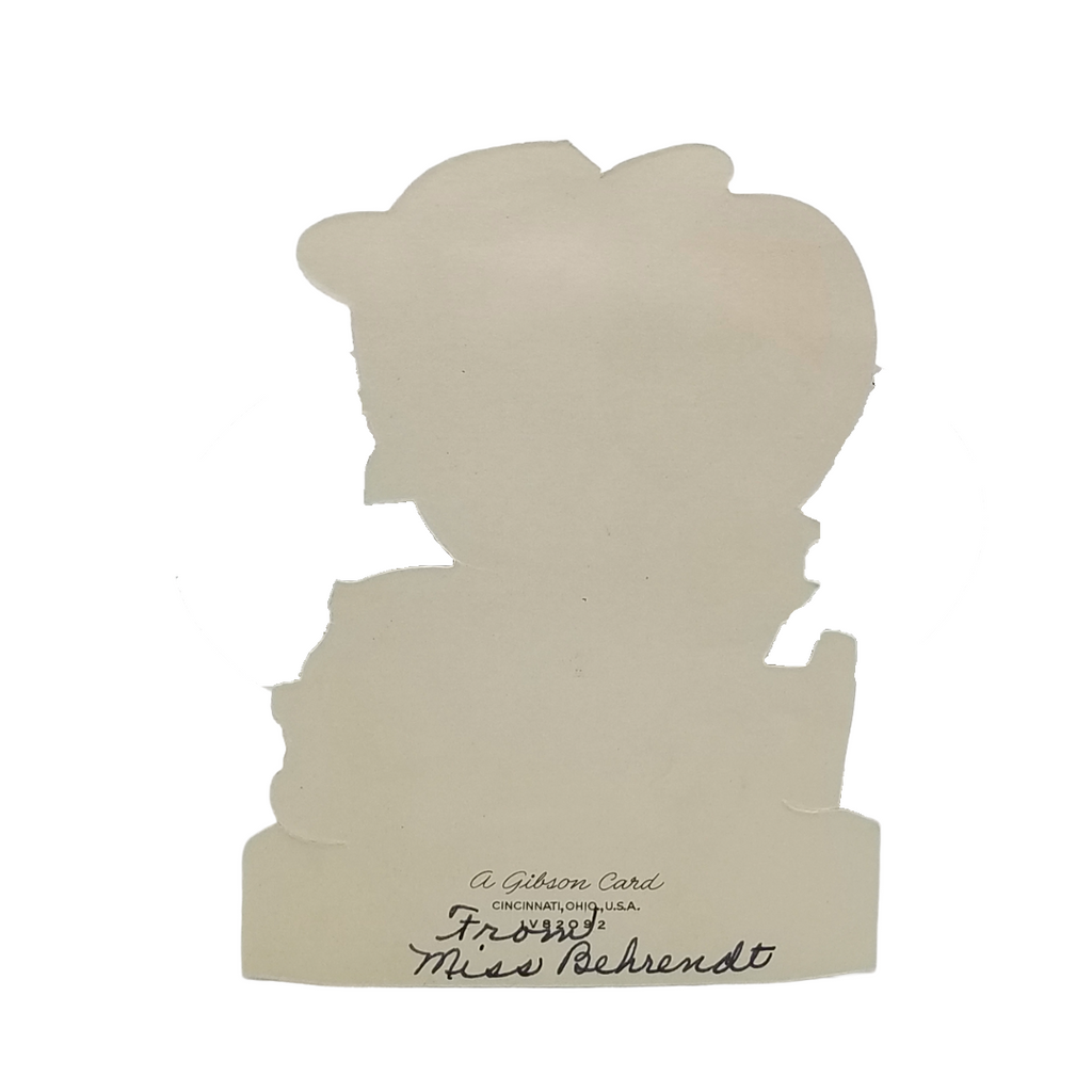 Vintage Valentine Die Cut Card "Yippie You're For Me" Cowgirl & Heart