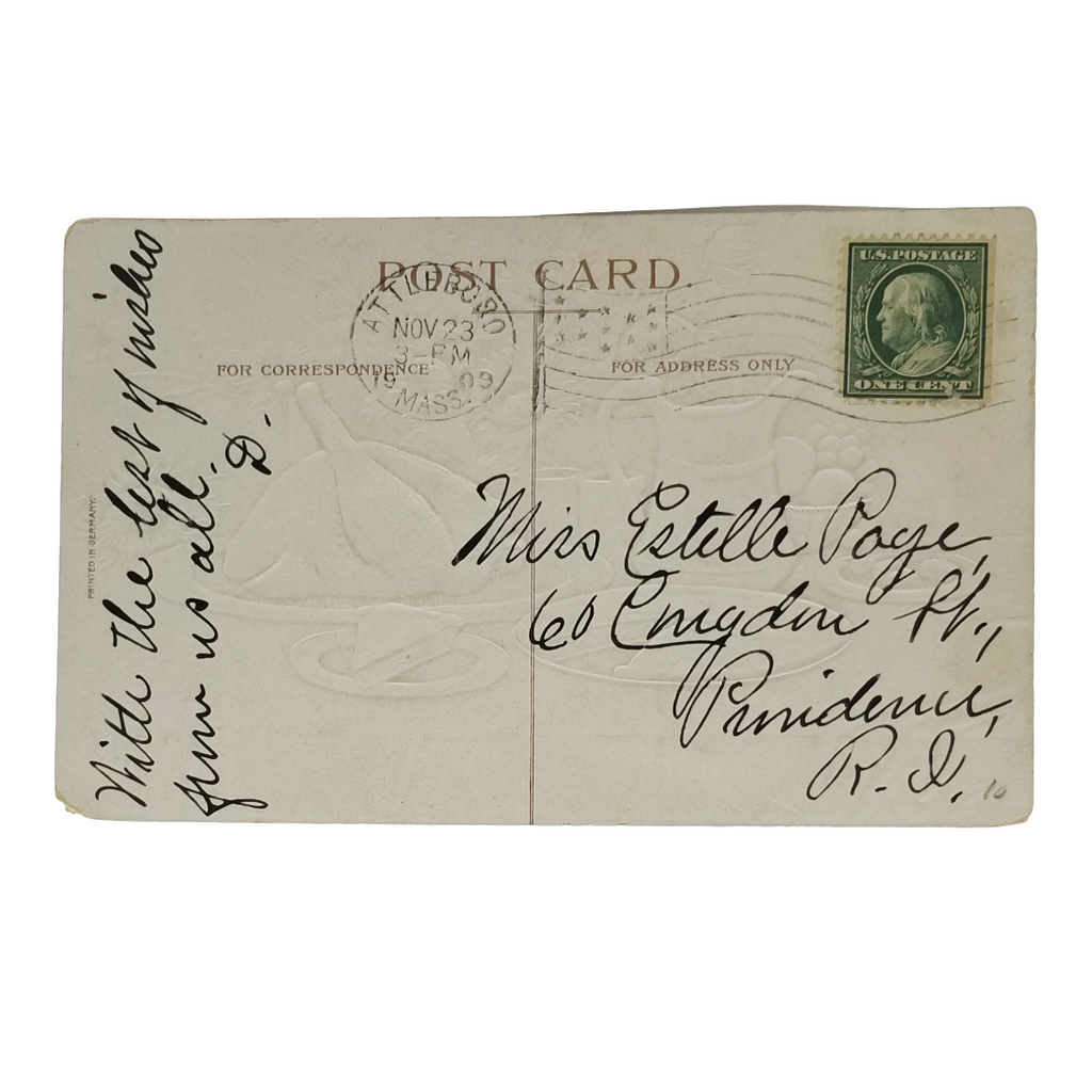 Thanksgiving Postcard Turkey Feast Artist Clapsaddle